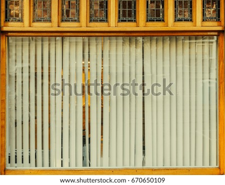 Huge vintage wooden facade. Copy space. 
