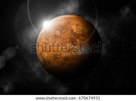 second planet from the Sun is Venus ,Solar system planetarium, Elements of this image furnished by NASA.