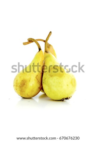 organic pears isolated on white background
