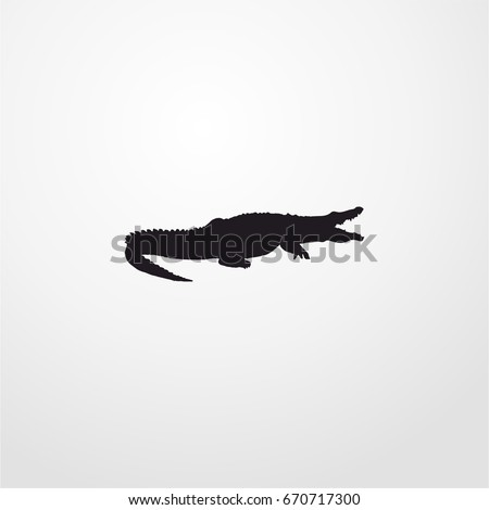 crocodile icon. vector sign symbol on white background Royalty-Free Stock Photo #670717300