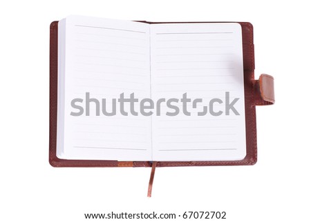 Open notebook isolated on the white background