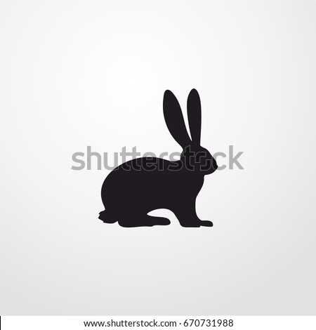rabbit icon. vector rabbit sign symbol on white background. Rabbit animal silhouette Royalty-Free Stock Photo #670731988