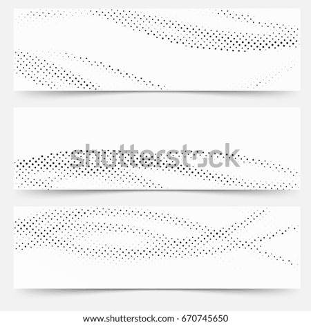Modern abstract wave pattern pop art distressed header collection. Vector illustration