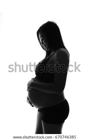 silhouette black asian mom