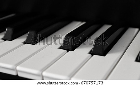 Close up piano keys for background