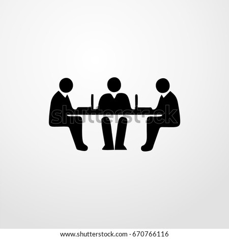 people meeting icon. vector sign symbol on white background Royalty-Free Stock Photo #670766116