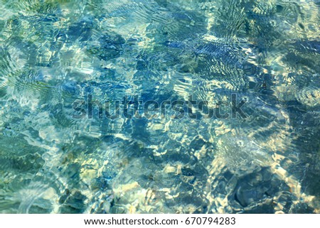 Beautiful texture of blue sea water photographed close-up