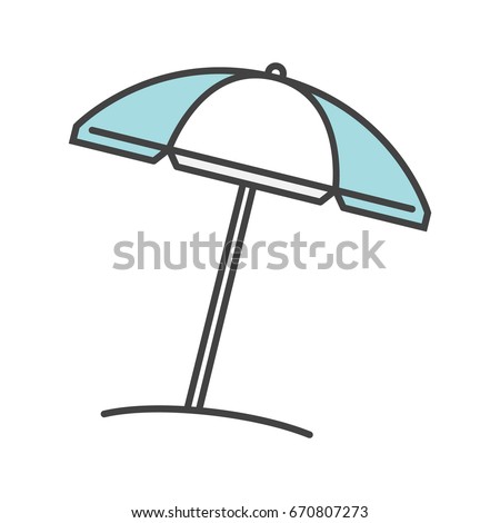 Beach umbrella color icon. Isolated vector illustration