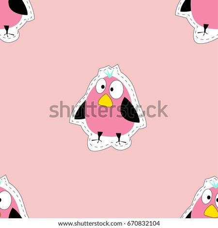 bird pattern pink background seamless pattern vector illustration 
