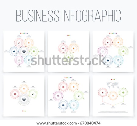 Set with infographics. Data and information visualization. Template. Stock vector