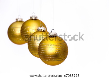Golden christmas ball on white background