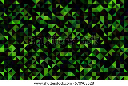 Light Green vector shining triangular pattern. A vague abstract illustration with gradient. Triangular pattern for your business design.
