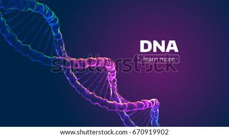 Abstract vector DNA structure. Medical science background Royalty-Free Stock Photo #670919902