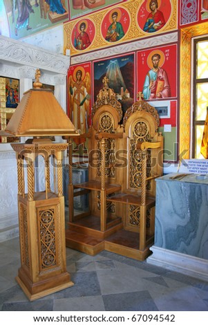 Interior of village church in Cyprus.