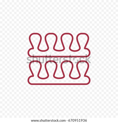 Manicure and pedicure fingers and toes separators thin line icon. Vector cosmetic outline flat icon. Pedicure thin linear signs for care.