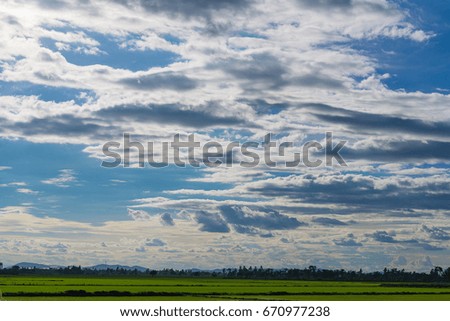 Deep blue sky and clouds, white cloud. nature scene.