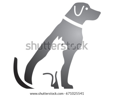 Cat and Dog Vector Illustration. Vet Icon.