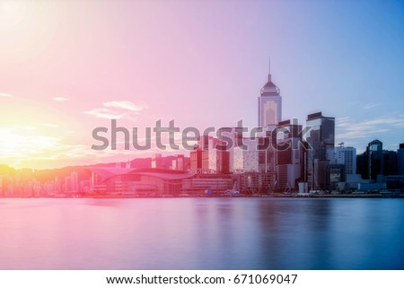 Hong Kong city skyline, the cityscape of business and financial district, one of the world's most significant financial centres, Asia-Pacific