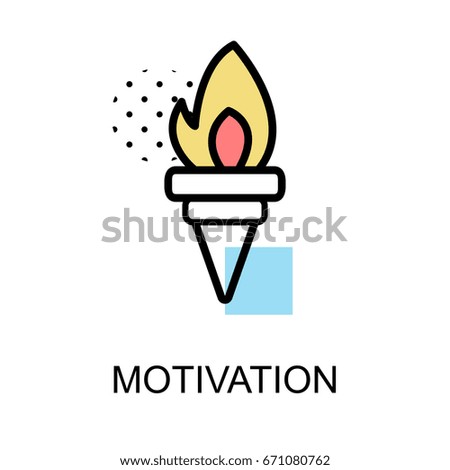 Motivationicon with torch on white background illustration design.vector