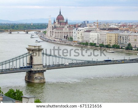 aerial view of Budapest, the capital city of Hungary