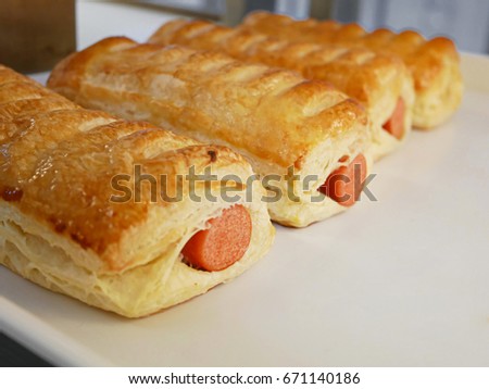 Sausage Danish in the tray.