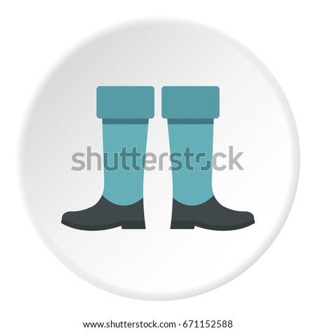 Fishing boots icon in flat circle isolated vector illustration for web