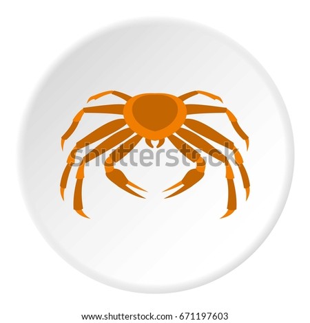 Crab sea animal icon in flat circle isolated vector illustration for web