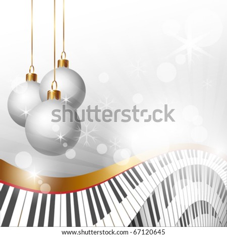 Magic Christmas and Music Background, vector illustration