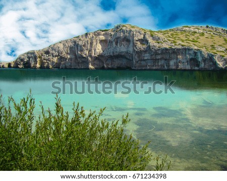 Lake rock is beautiful nature