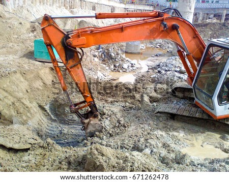 Deep excavation for high rise building in Colombo Sri Lanka.Pile foundation hacking and cleaning in skyscrapers.