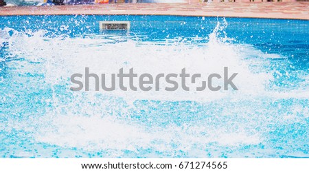 Water splash in the pool