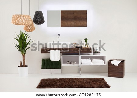 new modern wall clean bathroom style and interior decorative design, modern lamp