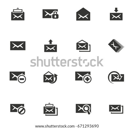 Mail vector icons for user interface design