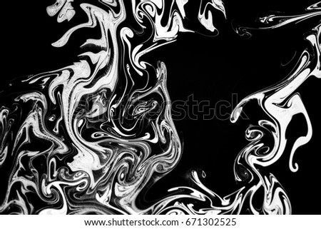 Abstract texture ink on water in black and white color for background. Marble style. pattern can used  for posters, cards, invitations, websites,wallpapers,skin wall tile luxurious and other projects