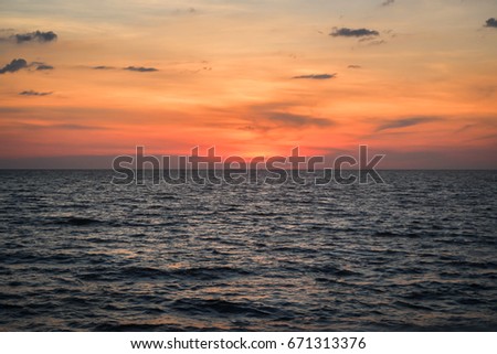 Sunset by the sea, Koh Chang island, Thailand, Asia landmark travel in Thailand 