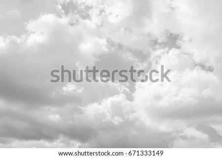 sky with white clouds background. picture black and white tone.