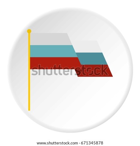 Russian flag icon in flat circle isolated vector illustration for web