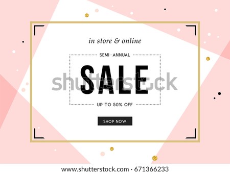 Sale banner template design. Vector illustration. Royalty-Free Stock Photo #671366233