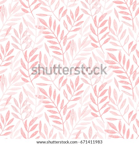 Tropical palm leaves, seamless foliage pattern. Vector illustration. Tropical jungle palm tree background