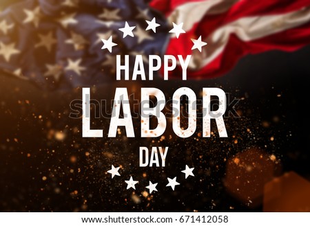 Happy Labor day banner, american patriotic background Royalty-Free Stock Photo #671412058