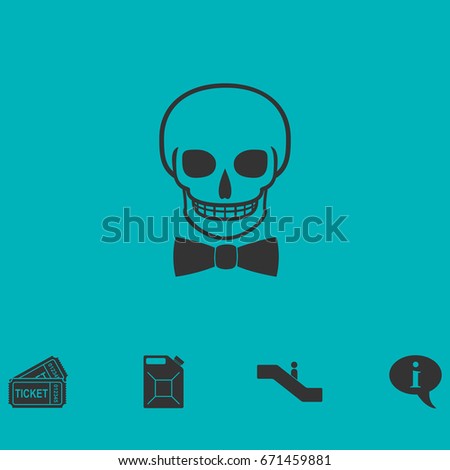 Skull icon flat. Simple vector symbol and bonus icon