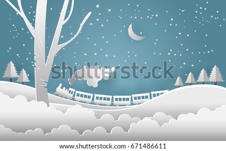 train in snow. vector illustration of the snow