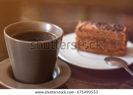 Cup of coffee and cake
