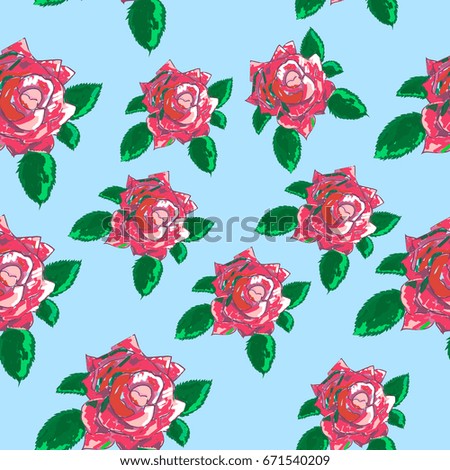  illustration seamless floral pattern with roses.