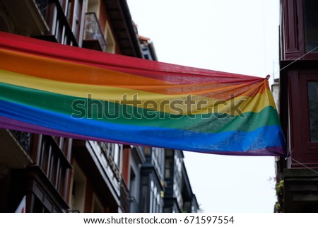 Rainbow flag - LGBT - Pride / Bilbao, Spain
