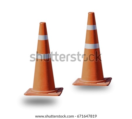 2 traffic cone Separated from the white background