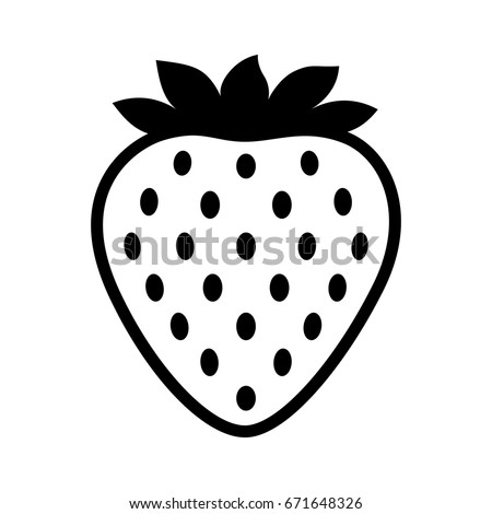 Garden strawberry fruit or strawberries line art vector icon for food apps and websites