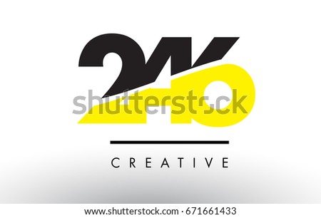 246 Black and Yellow Number Logo Design cut in half.