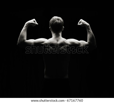 Artistic Fitness on a black background, Low key Royalty-Free Stock Photo #67167760