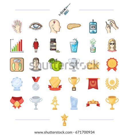diet, treatment, business and other web icon in cartoon style.sign, victory, award, icons in set collection.